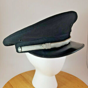 Vintage US Air Force Dress Hat USAF Bancroft Military Cap Black - Size 7-1/8